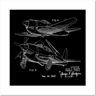 1947 Airplane Design Patent Image Posters and Art